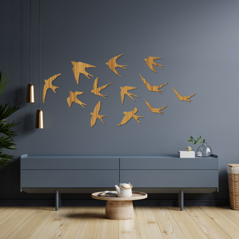Wanddekoration - Schwalben, fliegende Vögel aus...