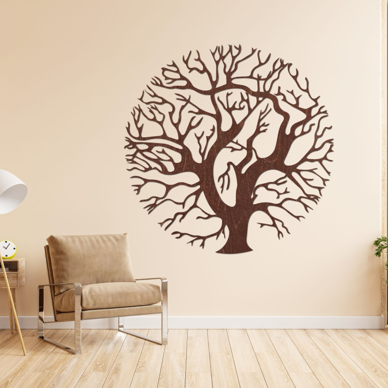 Holzbild „Baum des Lebens“ an der Wand für ein modernes Interieur