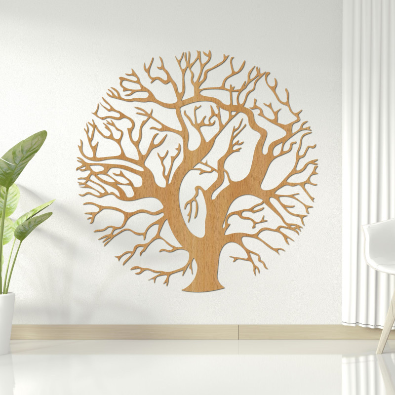 Holzbild „Baum des Lebens“ an der Wand für ein modernes Interieur