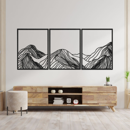 Dreiteilige Blumenwanddekoration – ein modernes Gemälde für das Wohnzimmer mit natürlichem Design.