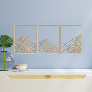 Dreiteilige Blumenwanddekoration – ein modernes Gemälde für das Wohnzimmer mit natürlichem Design. 2