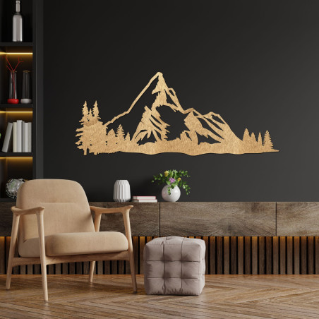 Wanddekoration aus Holz: Majestätische Berge – MAGNUS
