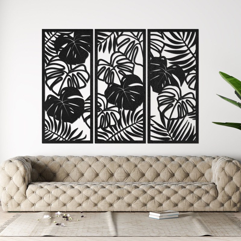 Elegante Wanddekoration mit Monstera-Blattmotiv