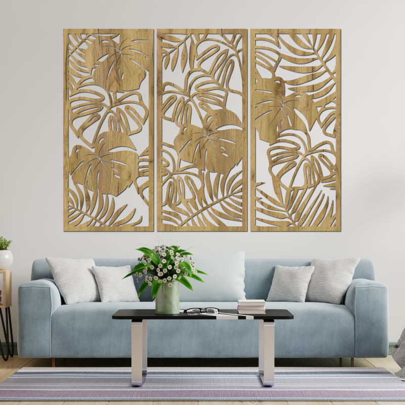 Elegante Wanddekoration mit Monstera-Blattmotiv