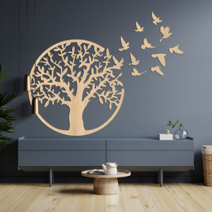 Wandbild „Lebensbaum“ aus Holz: Rustikales Wohndekor-Paneel