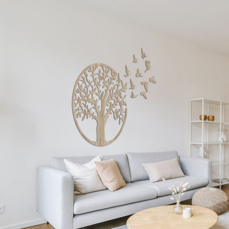 Wandkunst aus Holz, Baum des Lebens: Rustikales Wohndekor-Panel