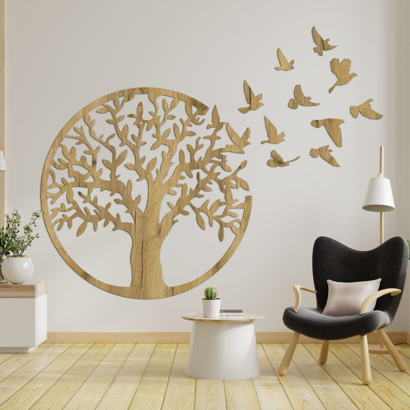 Wandbild „Lebensbaum“ aus Holz: Rustikales Wohndekor-Paneel