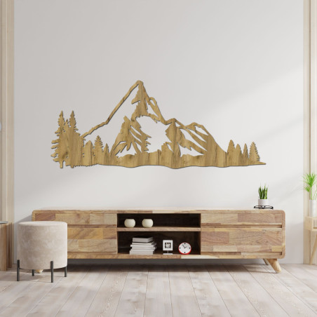 Moderne Wanddekoration aus Holz mit Berg- und Naturlandschaftsmotiv