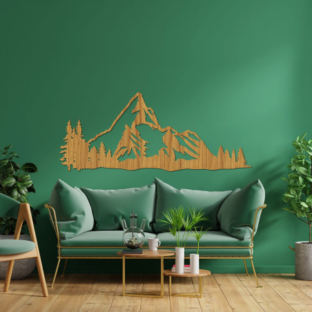 Moderne Wanddekoration aus Holz mit Berg- und Naturlandschaftsmotiv
