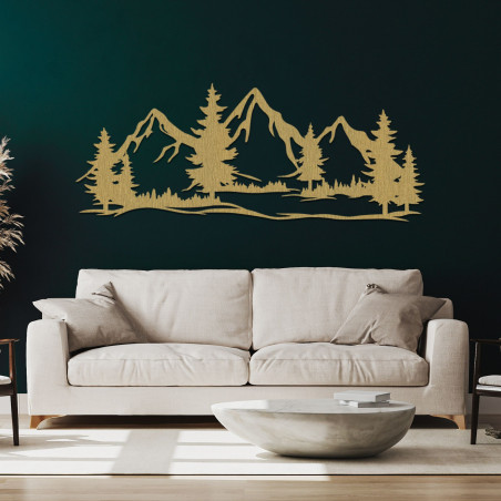 Wanddekoration aus Holz – mächtige Berge und Wald | MAGNA