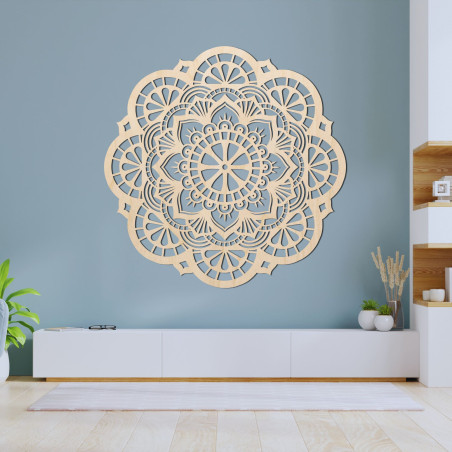 Wanddekoration aus Holz Mandala Licht - LUMINA