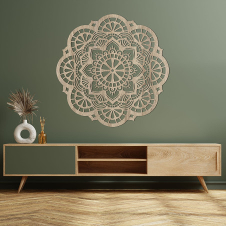 Wand Holzbild Mandala Licht des Lebens - LUMEN