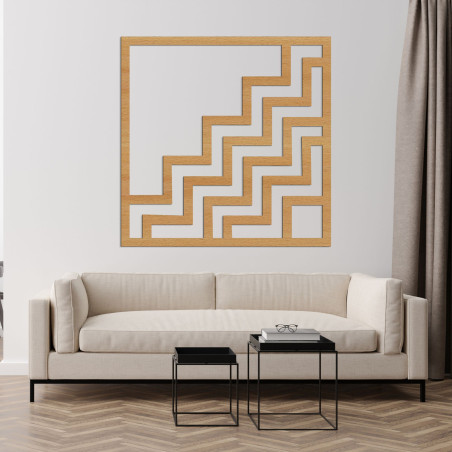 Moderne Wanddekoration aus Holz mit markantem geometrischem Zickzackmuster