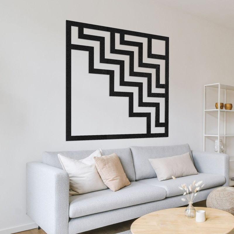 Moderne Wanddekoration aus Holz mit markantem geometrischem Zickzackmuster