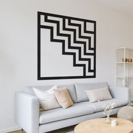 Moderne Wanddekoration aus Holz mit markantem geometrischem Zickzackmuster
