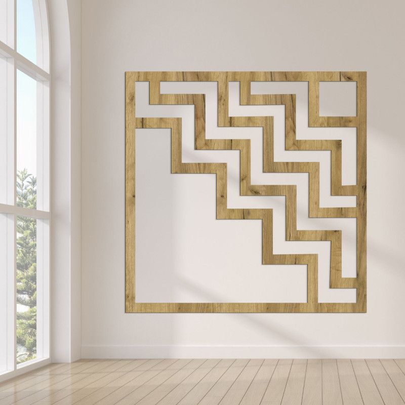 Abstrakte Wanddekoration aus Holz in Braun für ein stilvolles Interieur