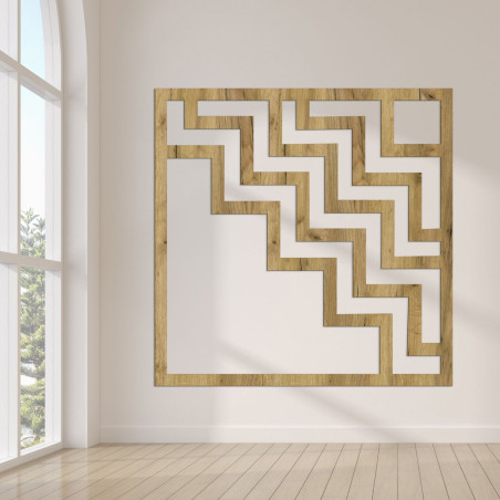 Abstrakte Wanddekoration aus Holz in Braun für ein stilvolles Interieur