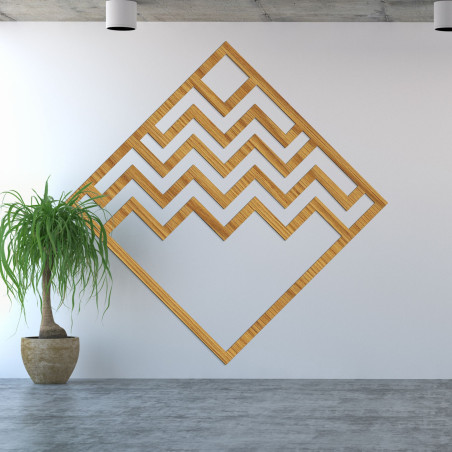 Abstrakte Wanddekoration aus Holz in Braun für ein stilvolles Interieur