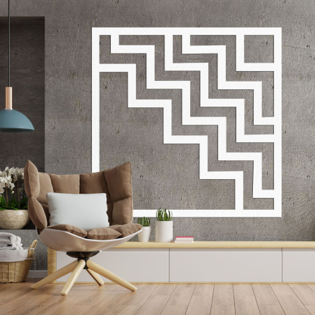 Moderne Wanddekoration aus Holz mit markantem geometrischem Zickzackmuster