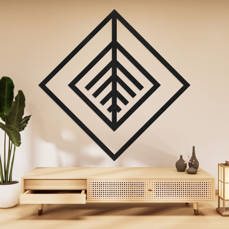Moderne geometrische Wanddekoration aus Holz für ein stilvolles Interieur