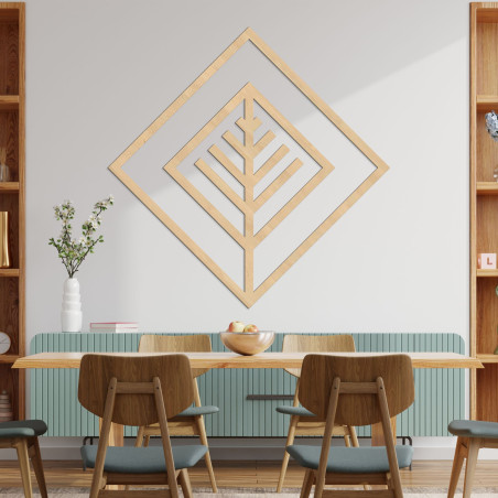Moderne geometrische Wanddekoration aus Holz für ein stilvolles Interieur