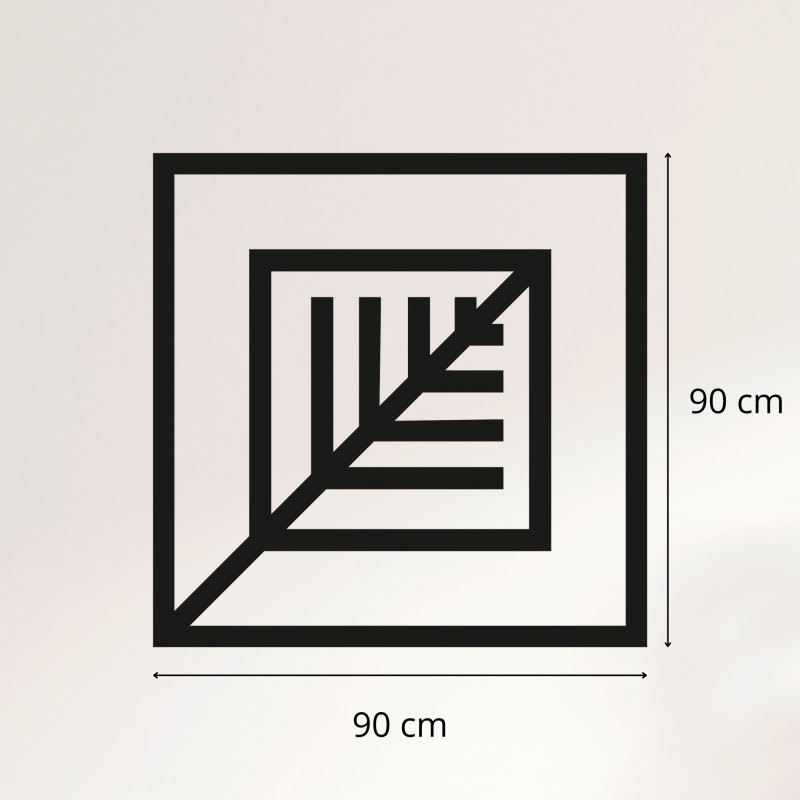 Geometrisches Holzbild mit minimalistischem Design für die Wand