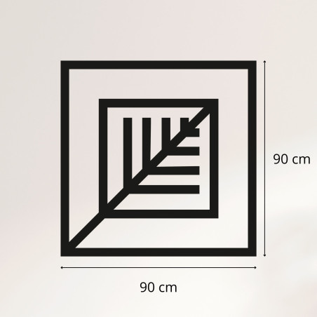 Geometrisches Holzbild mit minimalistischem Design für die Wand