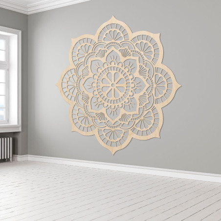 Wanddekoration mit Mandala-Symbolik der Lotusblume | MYSTICA