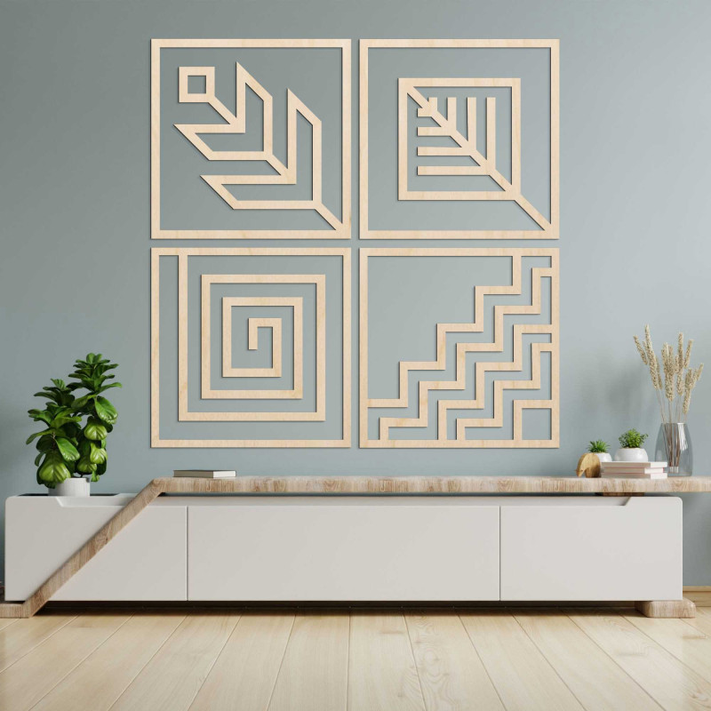 Ein vierteiliges Wandbild, das Ihren Raum perfekt ausfüllt