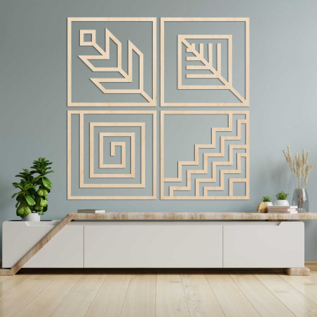 Ein vierteiliges Wandbild, das Ihren Raum perfekt ausfüllt