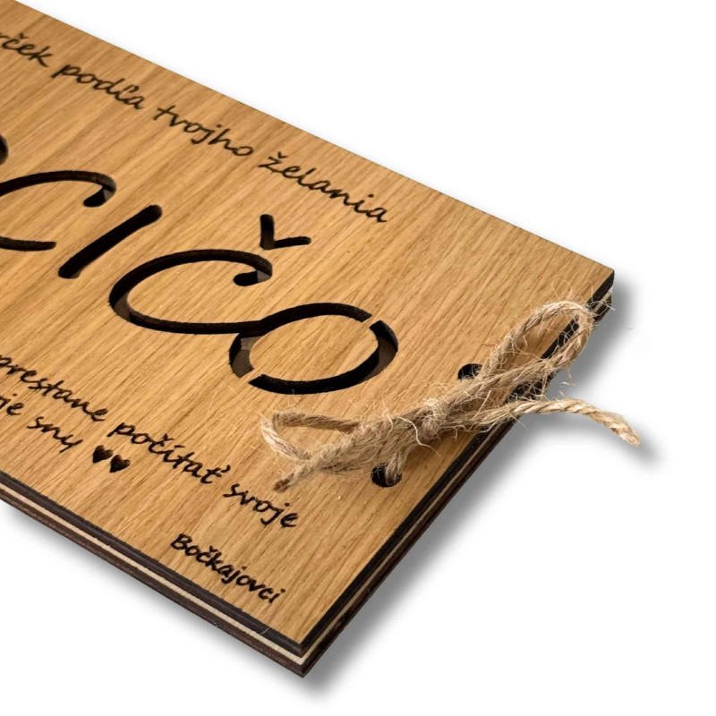 Geldumschlag aus Holz - JEDER 20 x 10 cm