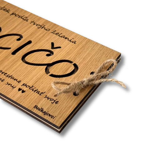 Geldumschlag aus Holz - JEDER 20 x 10 cm