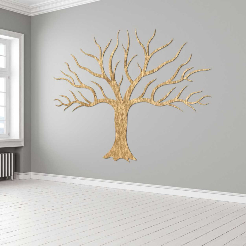 Der minimalistische Lebensbaum aus Holz verleiht Ihrem Interieur eine elegante, natürliche Note.