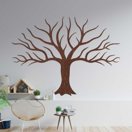 Der minimalistische Lebensbaum aus Holz verleiht Ihrem Interieur eine elegante, natürliche Note.