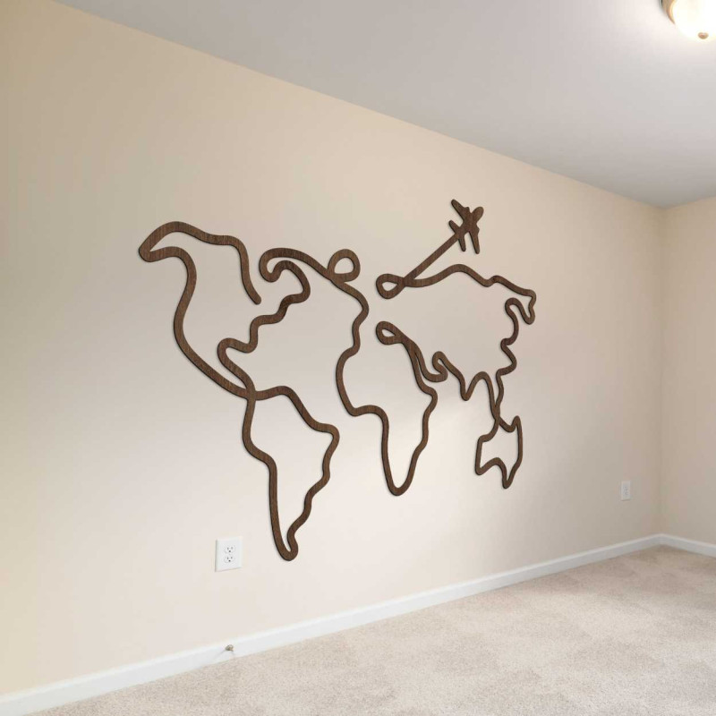 Holzkarte an der Wand