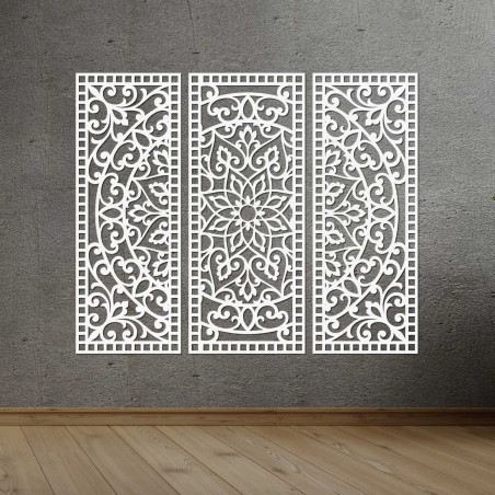 Wanddekoration dreiteiliges Mandala-Panel - AURELIA