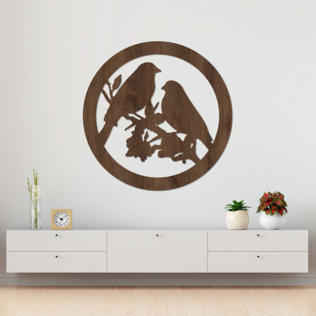 Wandbild aus Holz Vögel auf Ästen - AVIAN