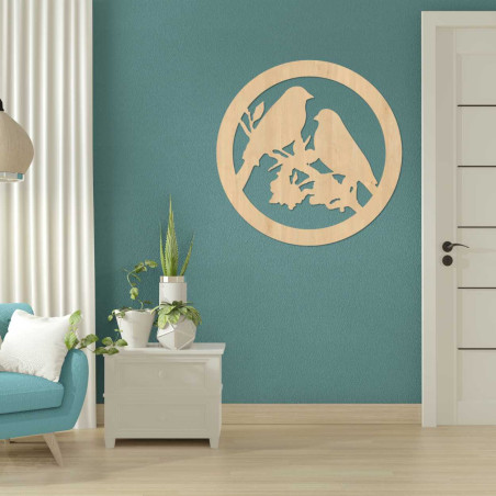 Wandbild aus Holz Vögel auf Ästen - AVIAN