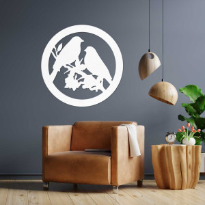 Wandbild aus Holz Vögel auf Ästen - AVIAN 2