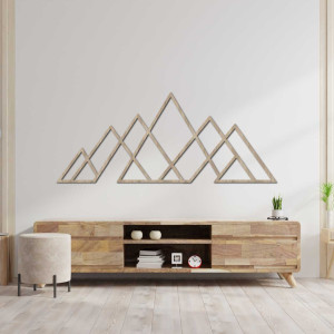 Minimalistische Bergdekoration mit schwarzen Linien für ein modernes Interieur