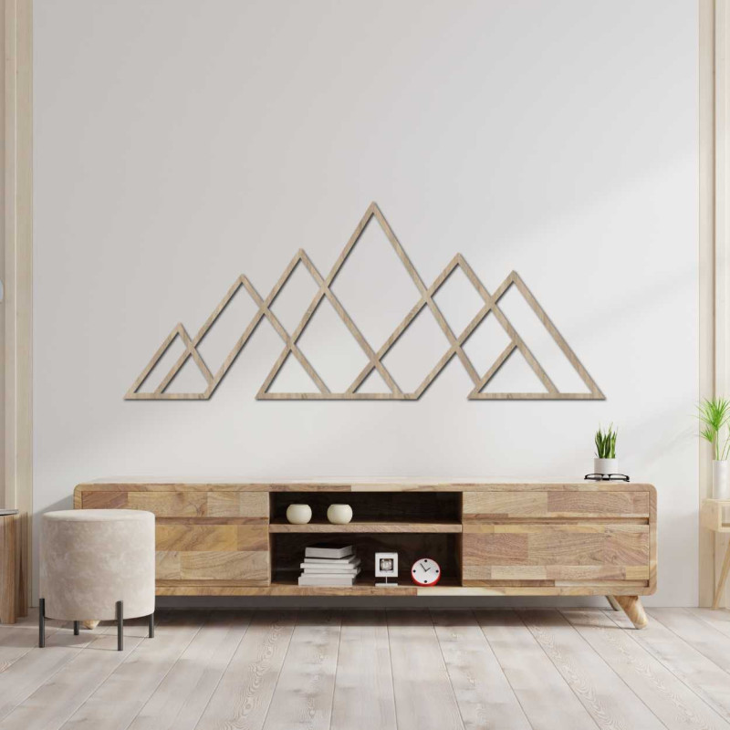 Minimalistische Bergdekoration mit schwarzen Linien für ein modernes Interieur