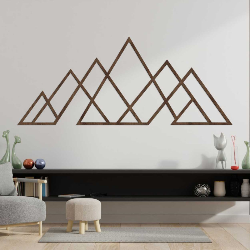 Minimalistische Bergdekoration mit schwarzen Linien für ein modernes Interieur