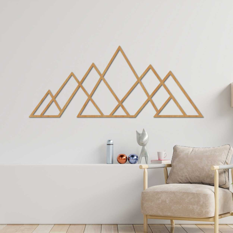 Geometrisches Bergmotiv als stilvolles Wandaccessoire