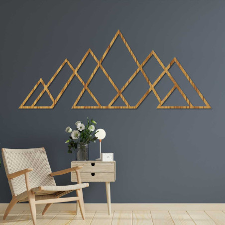 Wandbild aus Holz mit geometrischen Bergen - APALATU