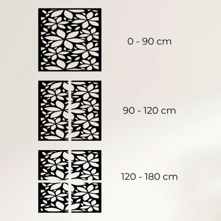 Hölzerne Wanddekoration Blumen Quadrat- SAJFO