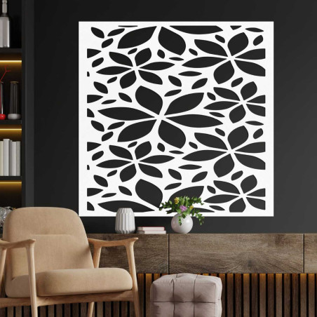 Hölzerne Wanddekoration Blumen Quadrat- SAJFO