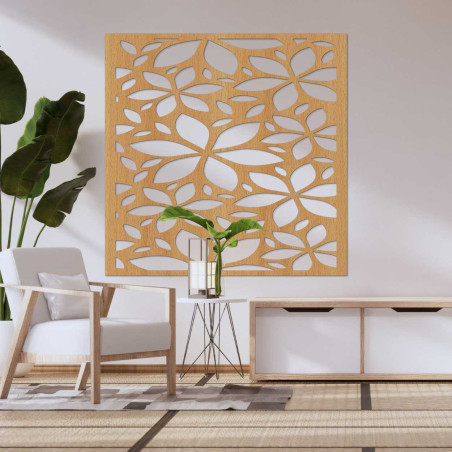 Quadratisches Blumenbild aus Holz - BOTANICA