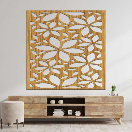 Quadratisches Blumenbild aus Holz - BOTANICA