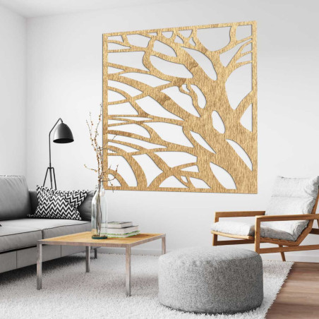 Hölzerne Wanddekoration Natur Quadrat - LASLO