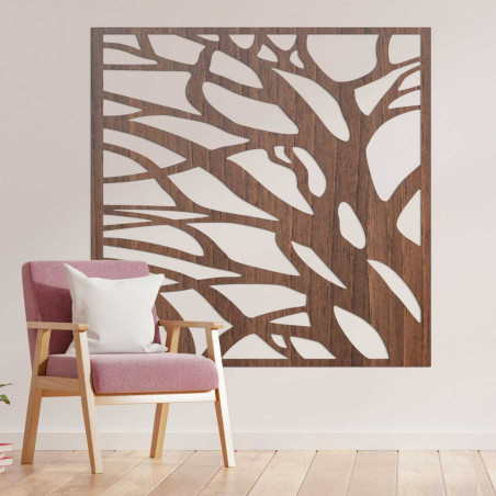 Holzwandgemälde mit den Zweigen des Lebens